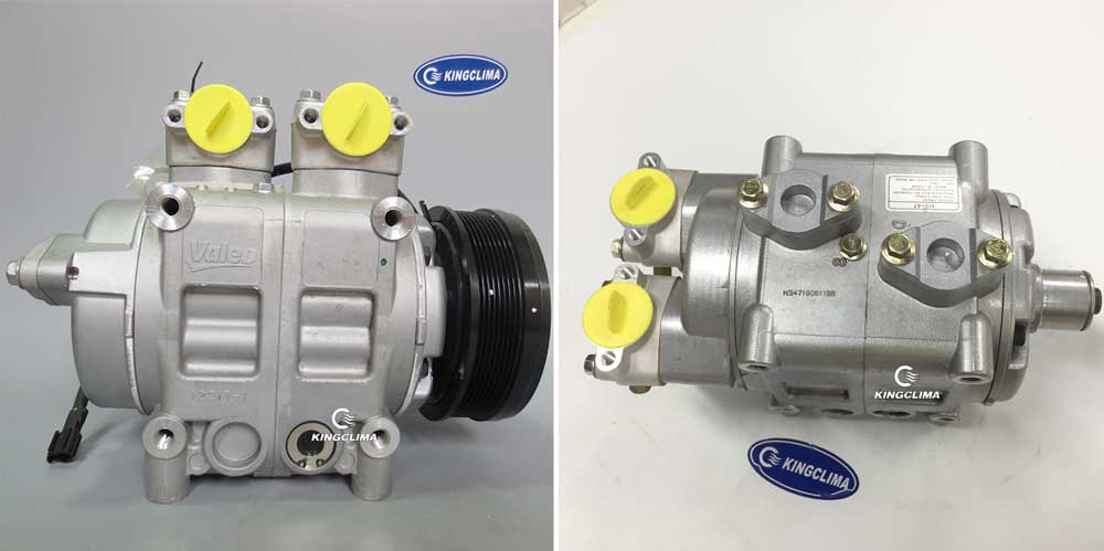 Photo: Valeo TM43 with clutch (left) and without clutch (right) for choice 