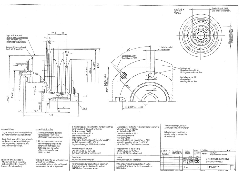 LA16.037Y Magnetic Clutch - KingClima 