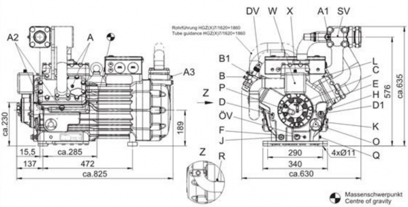 Bock HGZX7 Two Stage Semi-hermetic Compressor